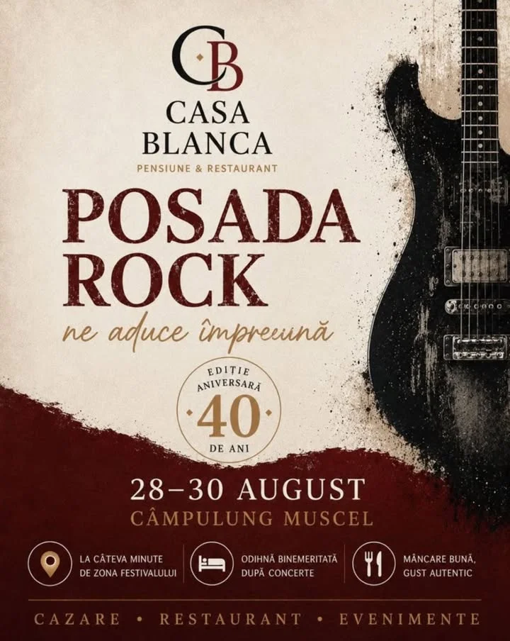 Posada Rock revine la Câmpulung între 28 și 30 august, cu ediția aniversară de 40 de ani!